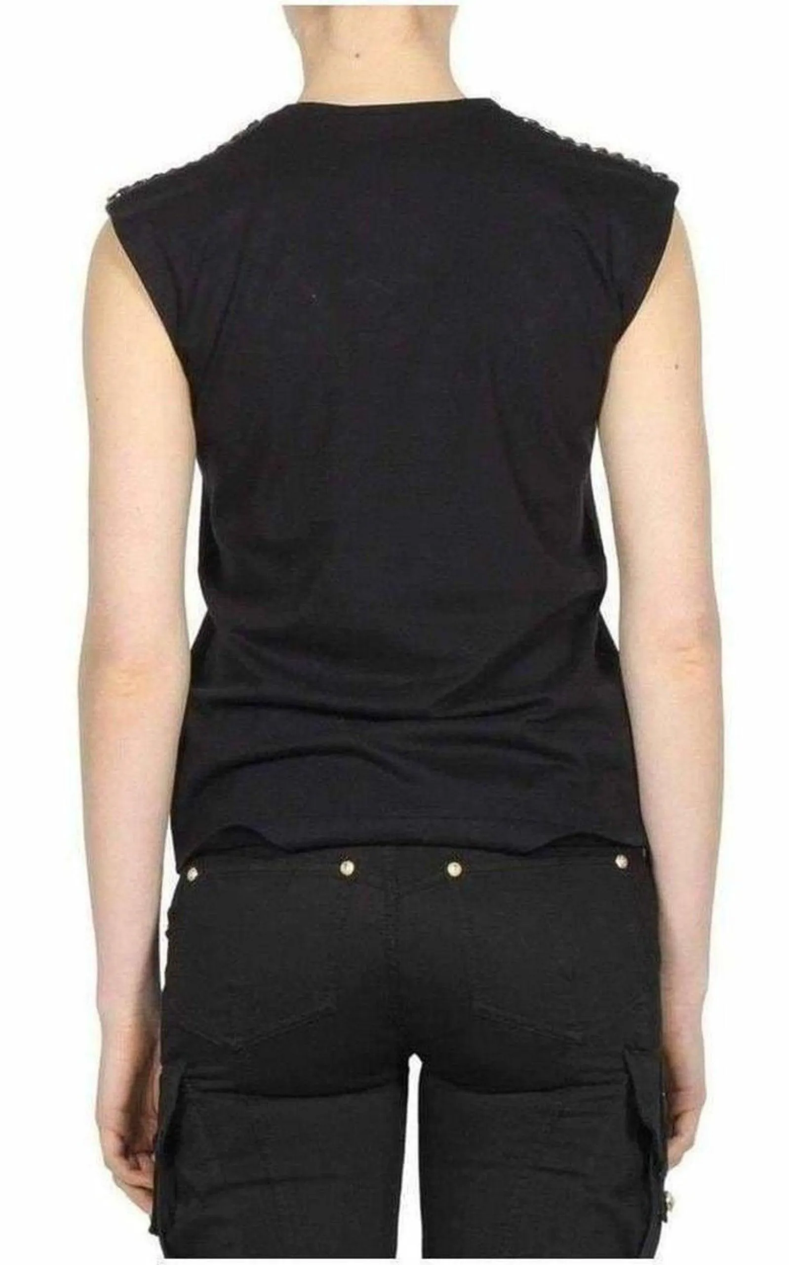 Black & Gold Chain Trimmed Tank Top sold by Runaway Catalog product image thumbnail 3