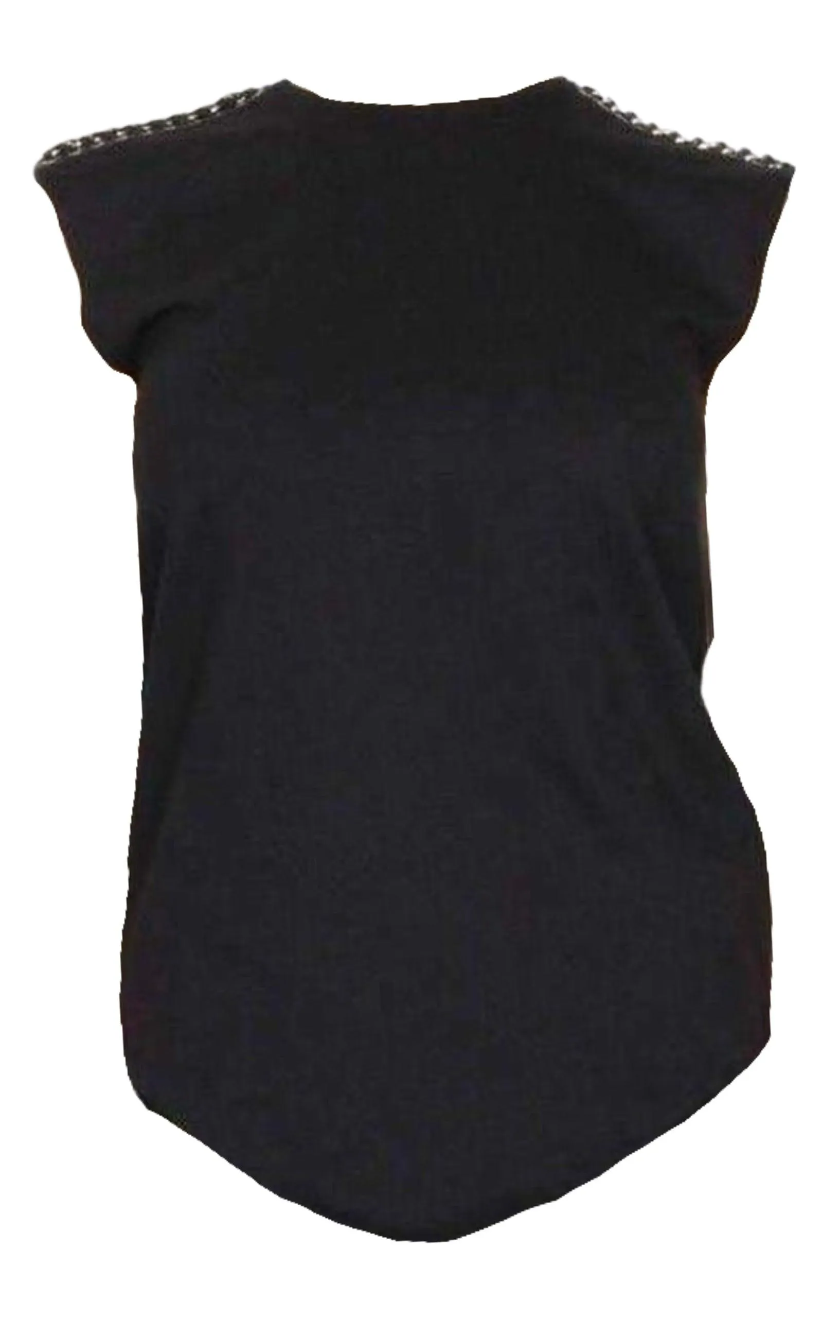 Black & Gold Chain Trimmed Tank Top sold by Runaway Catalog