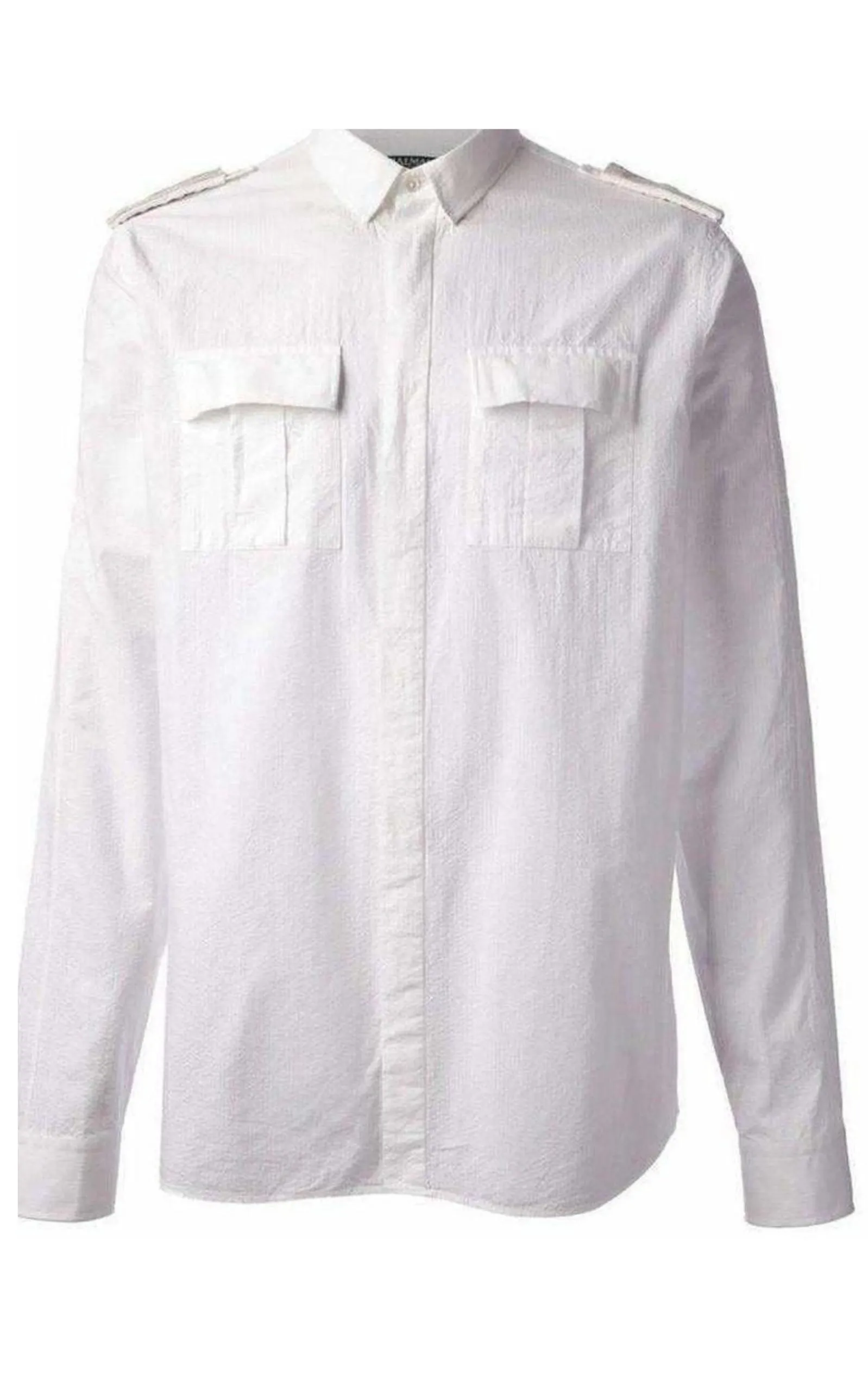 White Cotton Military Shirt sold by Runaway Catalog