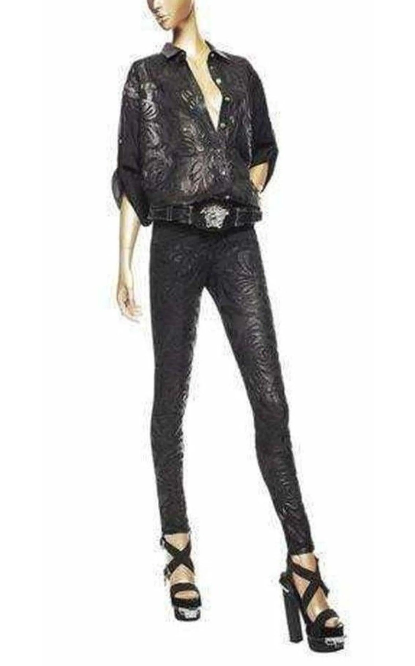 Silk Cut Out Leather Applique Shirt sold by Runaway Catalog product image thumbnail 2