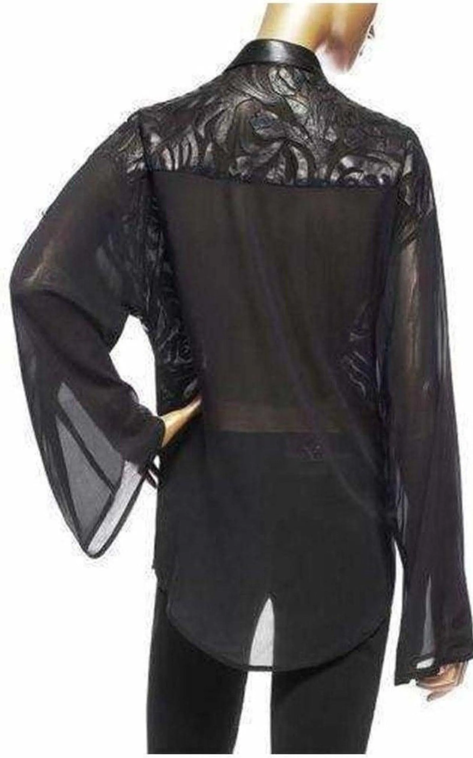 Silk Cut Out Leather Applique Shirt sold by Runaway Catalog product image thumbnail 4
