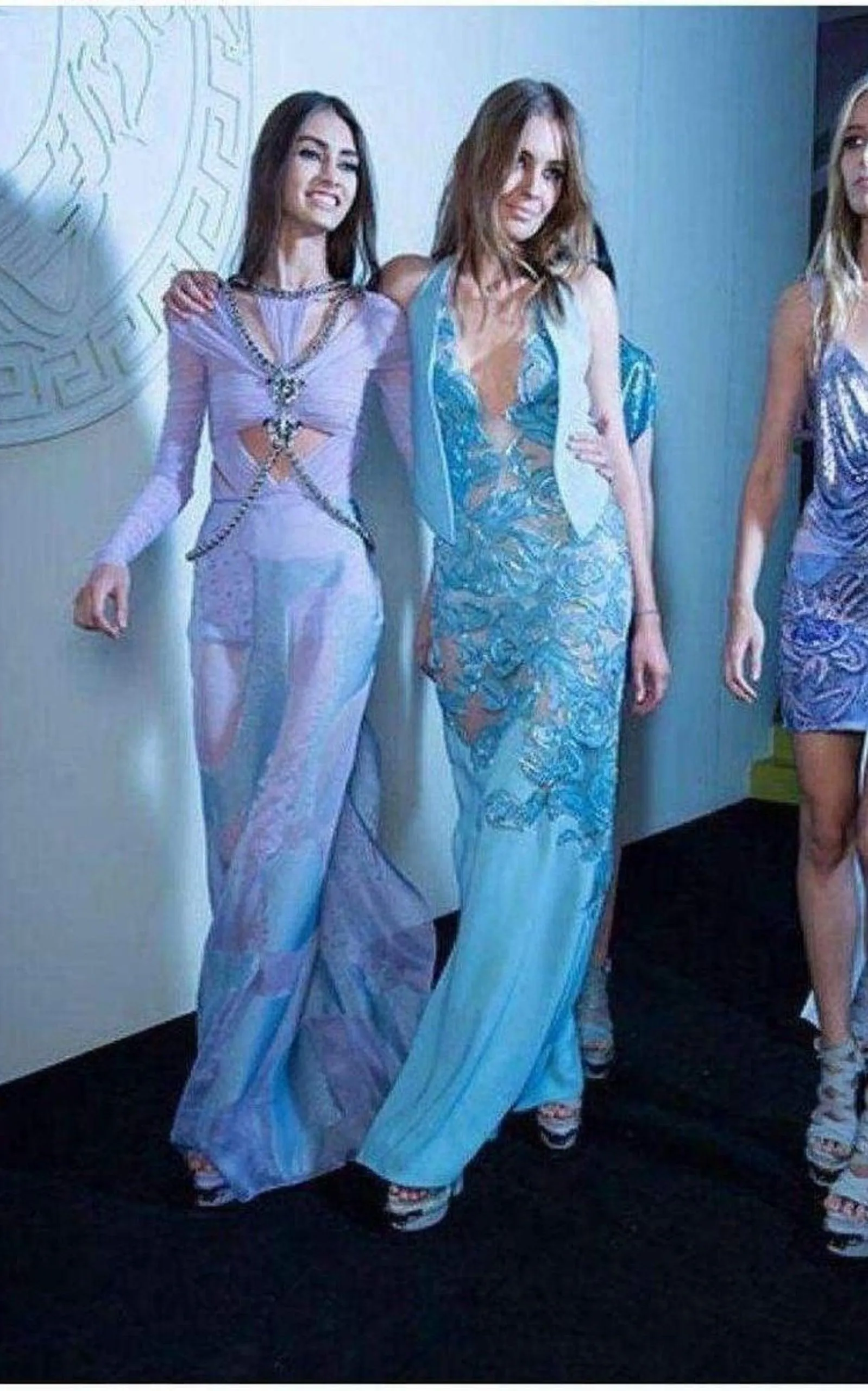 Blue Leather Cutout Lace Embellished Gown sold by Runaway Catalog product image thumbnail 5