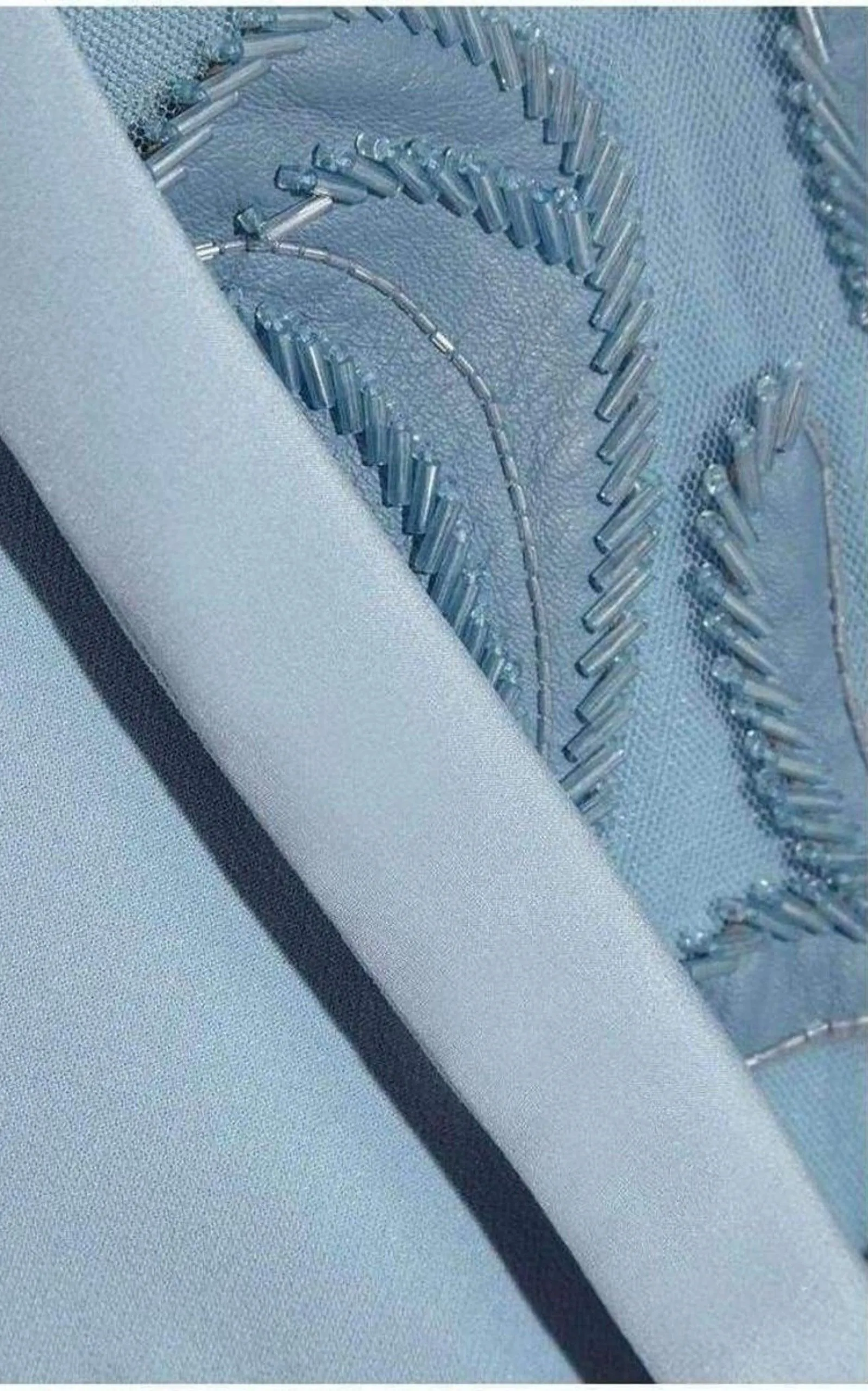 Blue Leather Cutout Lace Embellished Gown sold by Runaway Catalog product image thumbnail 4