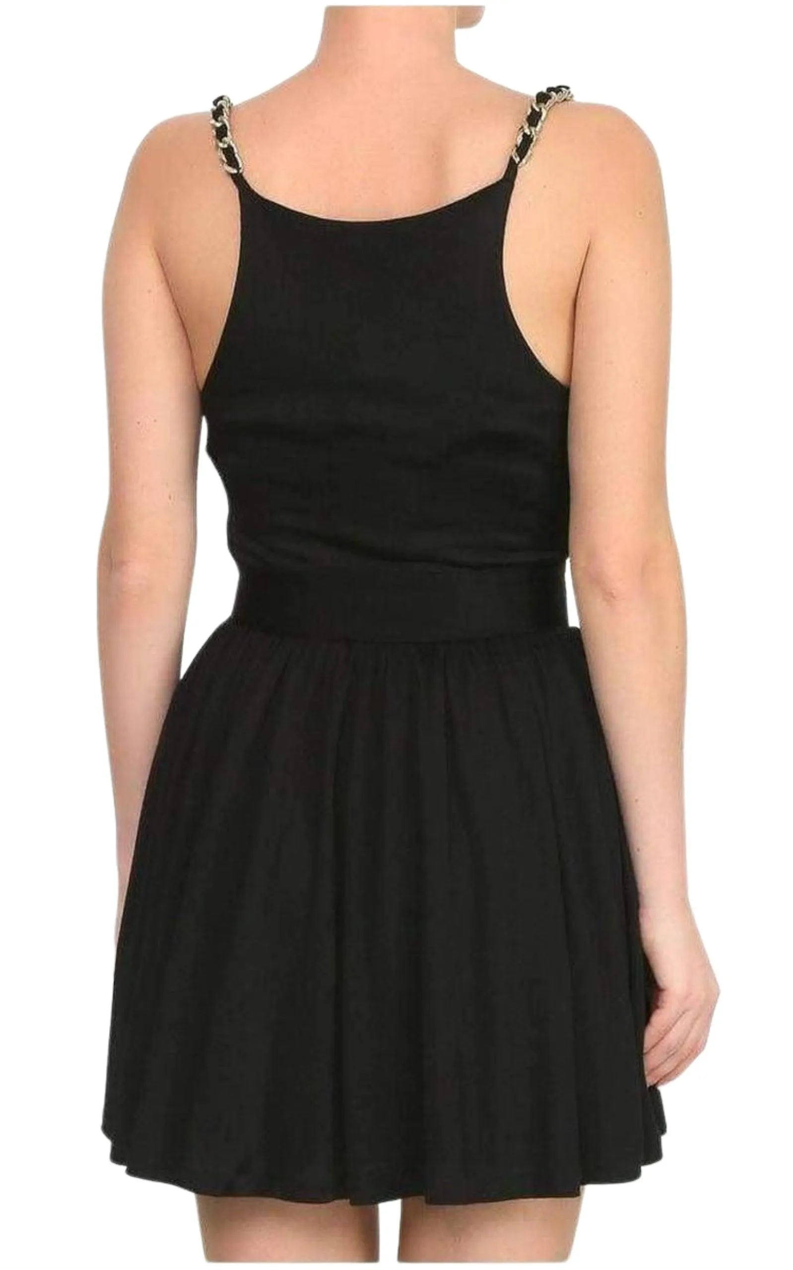 Black Fitted Wrap Metal Chain Straps Dress sold by Runaway Catalog product image thumbnail 4