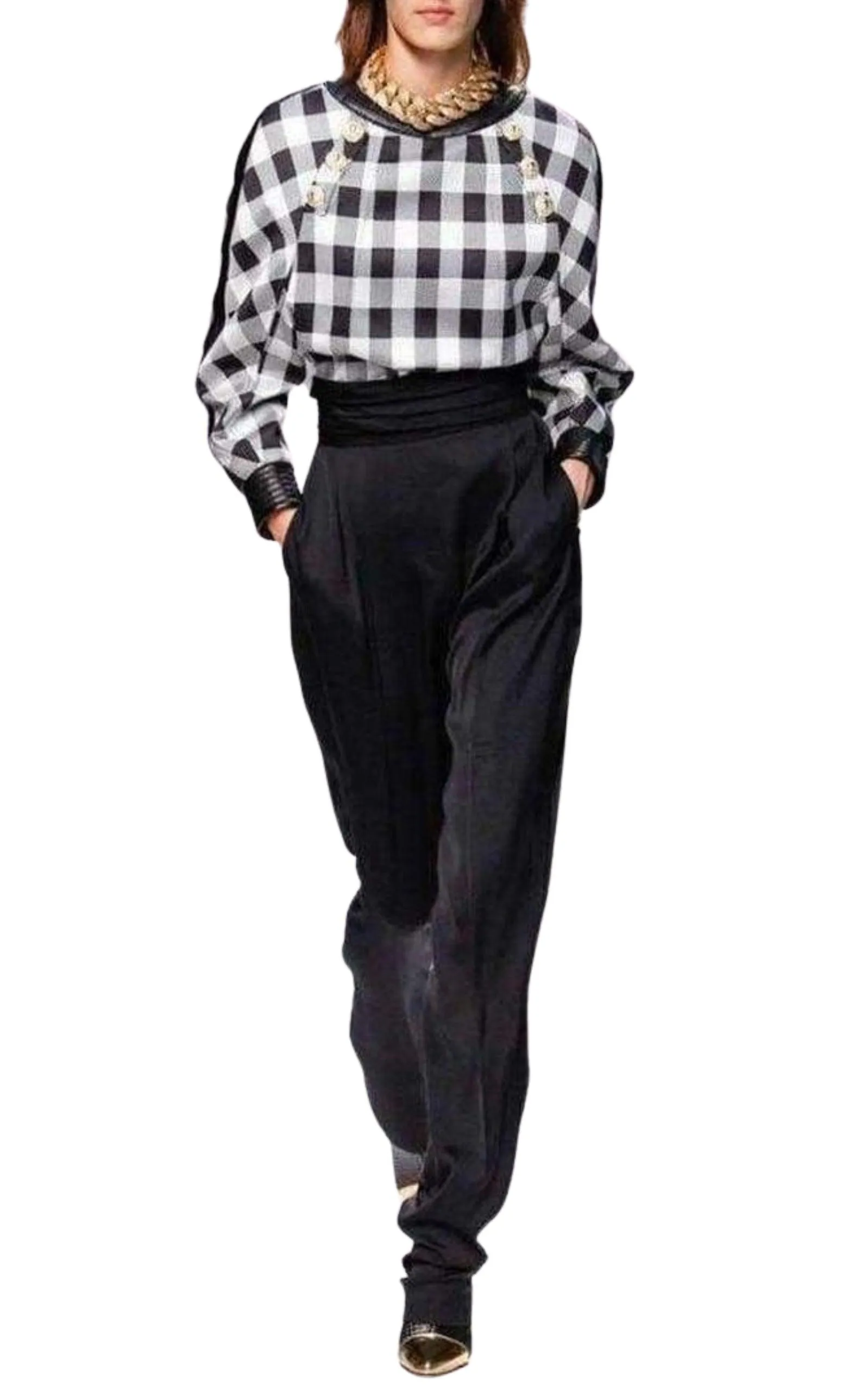 Black High Waisted Tuxedo Pants sold by Runaway Catalog product image thumbnail 2