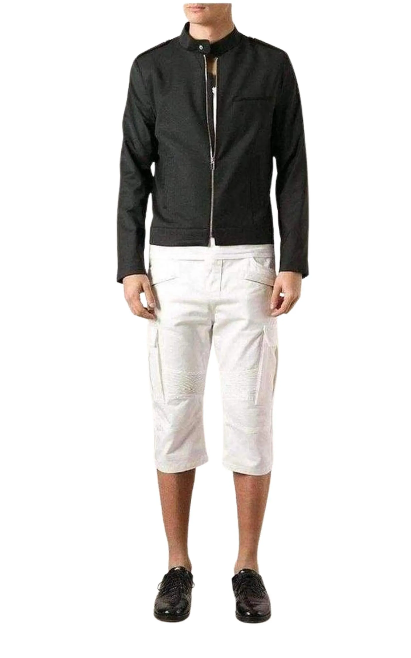 White Cotton Cargo Biker Shorts sold by Runaway Catalog product image thumbnail 2