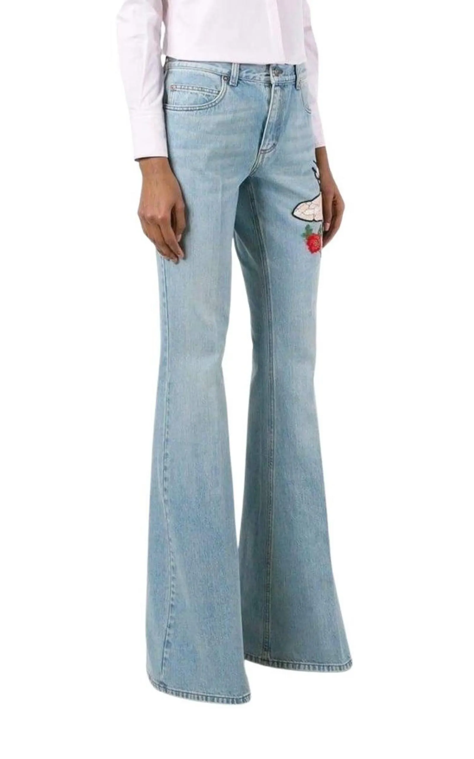 Fly Embroidered Flared Cotton Jeans sold by Runaway Catalog product image thumbnail 3