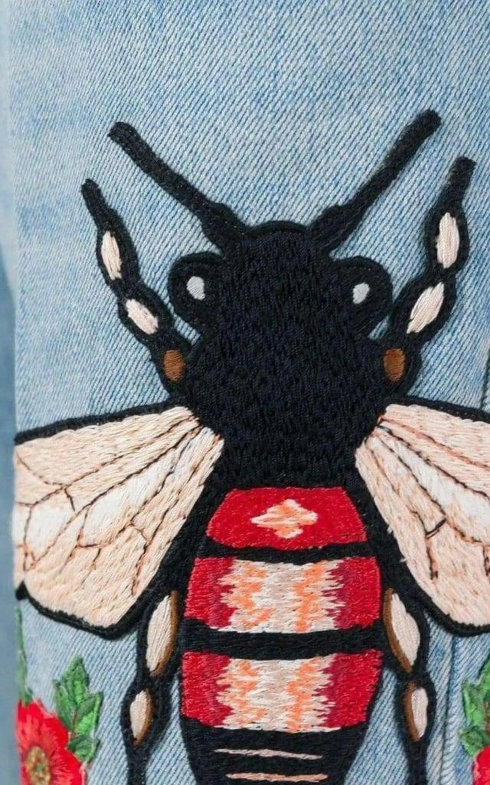 Fly Embroidered Flared Cotton Jeans sold by Runaway Catalog product image thumbnail 5