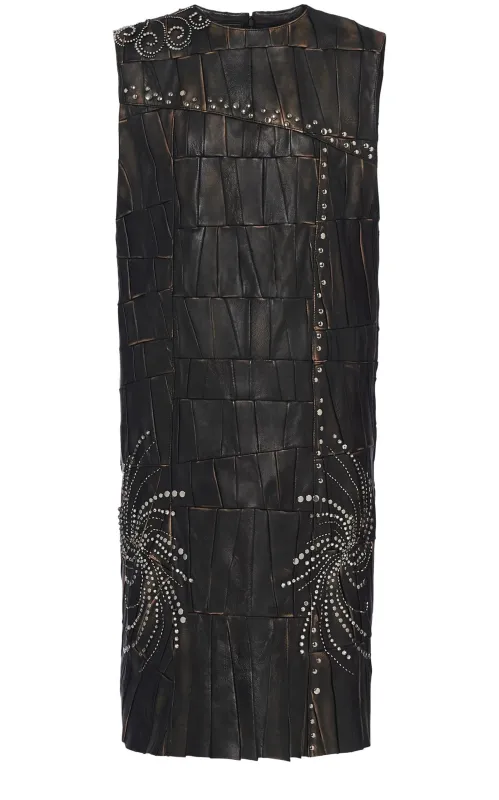 Nappa Leather Patchwork Dress sold by Runaway Catalog