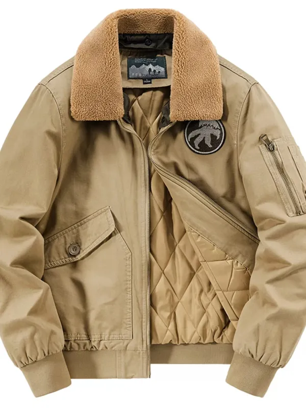 Men's Plus Size Sherpa Collar Bomber Jacket sold by Unique Kulture