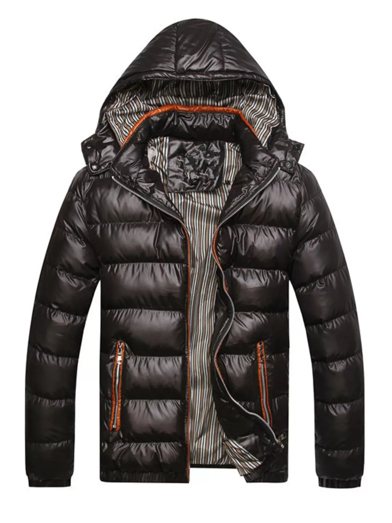 Men's Plus Size Lightweight Hooded Puffer Jacket sold by Unique Kulture product image thumbnail 5