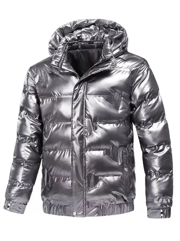 Men's Plus Size Zip Up Hooded Puffer Jacket made by Trendsi