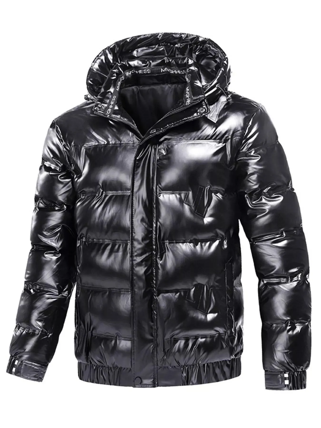 Men's Plus Size Zip Up Hooded Puffer Jacket sold by Unique Kulture product image thumbnail 5