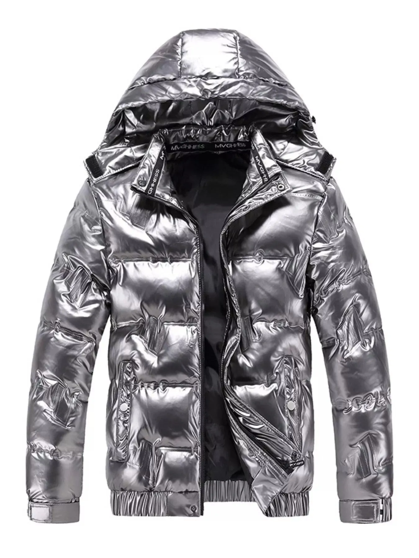 Men's Plus Size Zip Up Hooded Puffer Jacket sold by Unique Kulture product image thumbnail 2