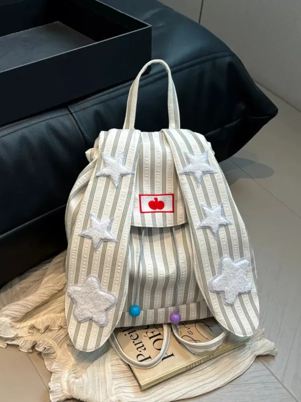 Striped Star Bunny Ear Backpack Bag sold by Unique Kulture