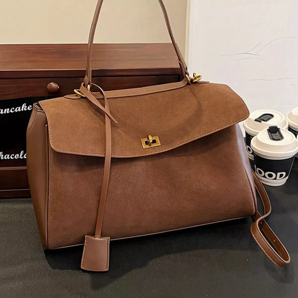 Solid Color Flap Crossbody Bag sold by Unique Kulture product image thumbnail 5