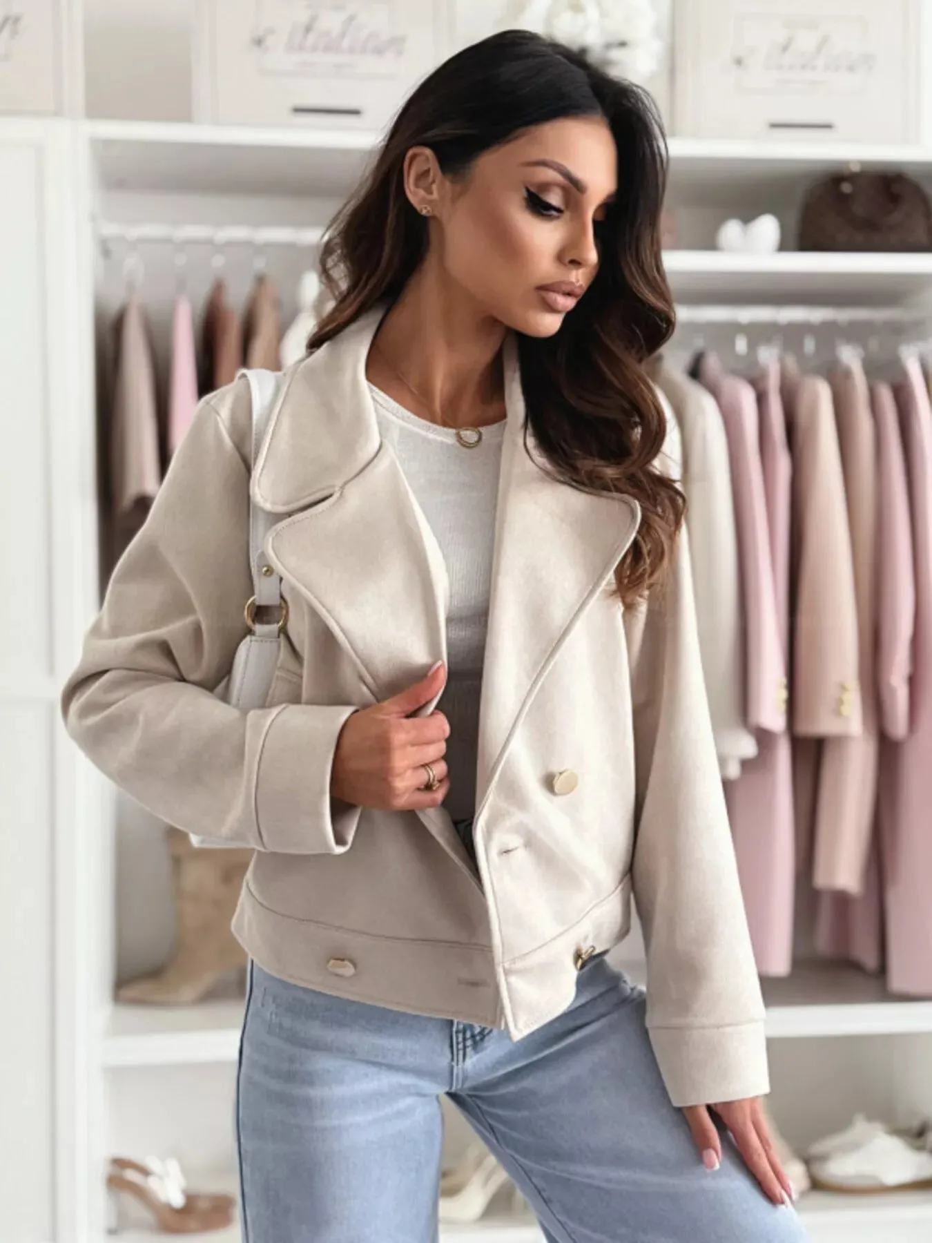 Double-Breasted Lapel Collar Jacket sold by Unique Kulture product image thumbnail 2