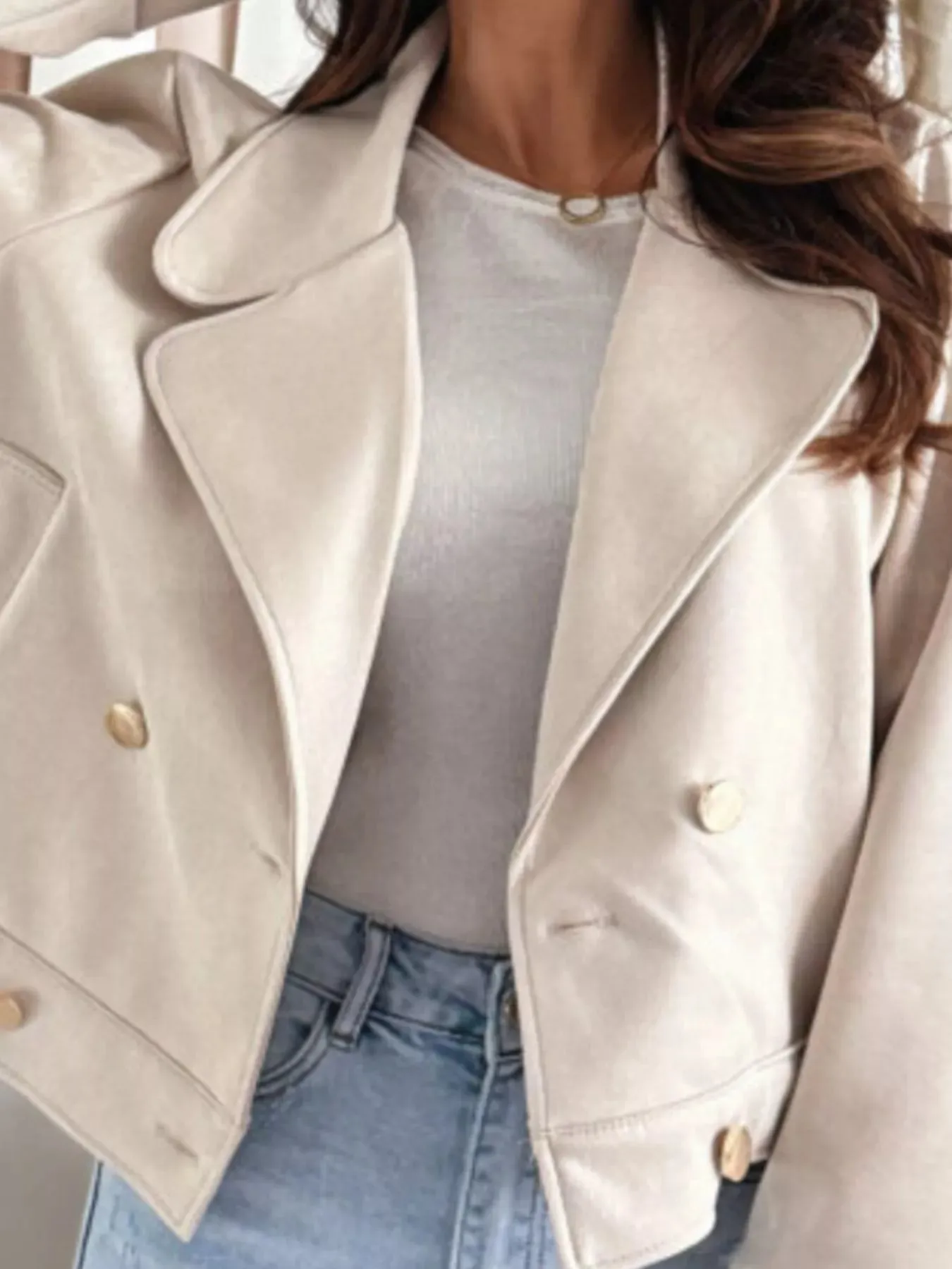 Double-Breasted Lapel Collar Jacket sold by Unique Kulture product image thumbnail 3