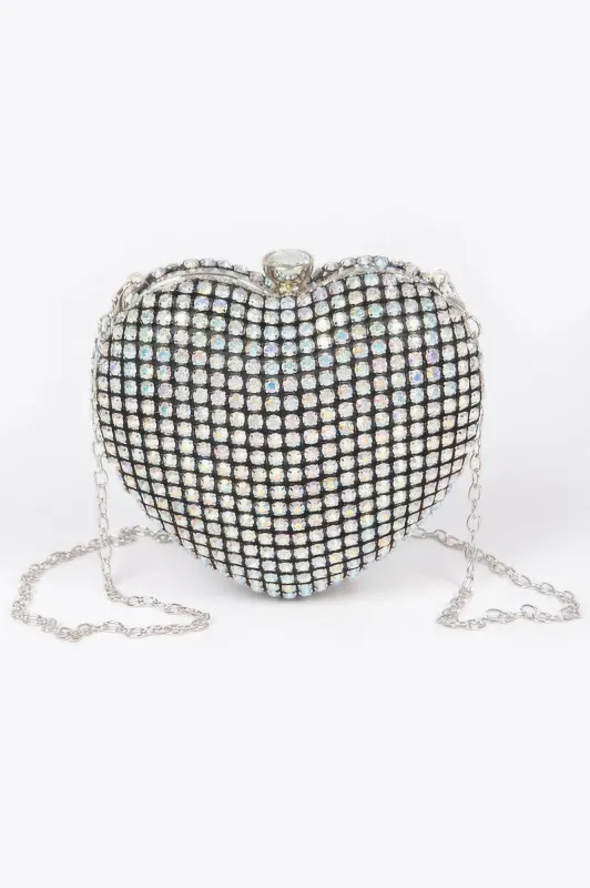 Rhinestone Heart Sahpe Party Clutch sold by Unique Kulture