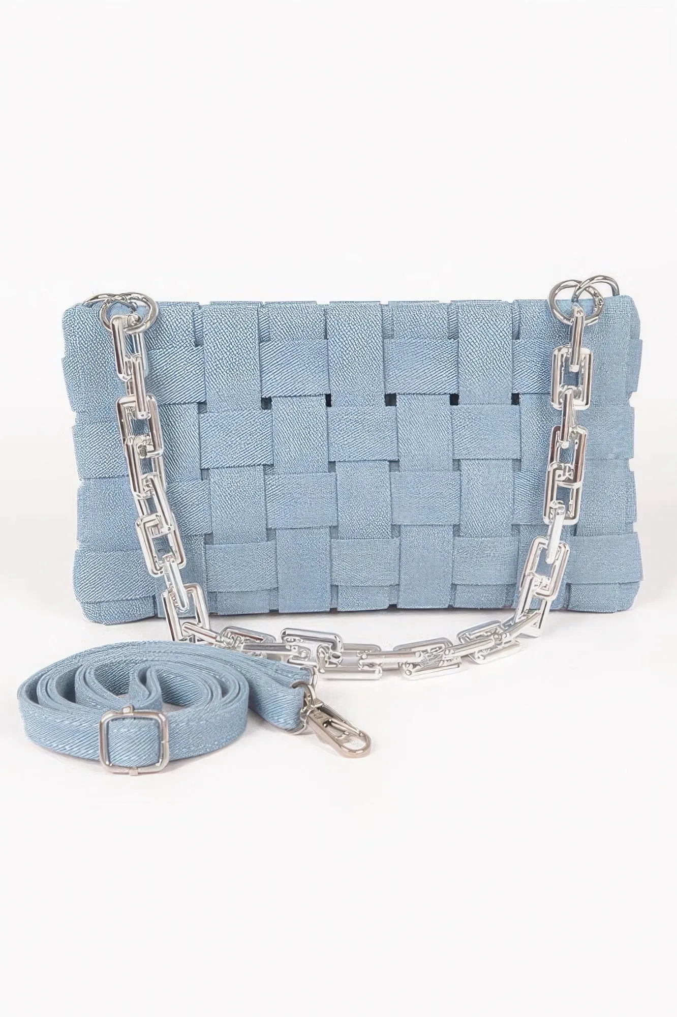 Denim Braided Chain Shoulder Bag sold by Unique Kulture product image thumbnail 4