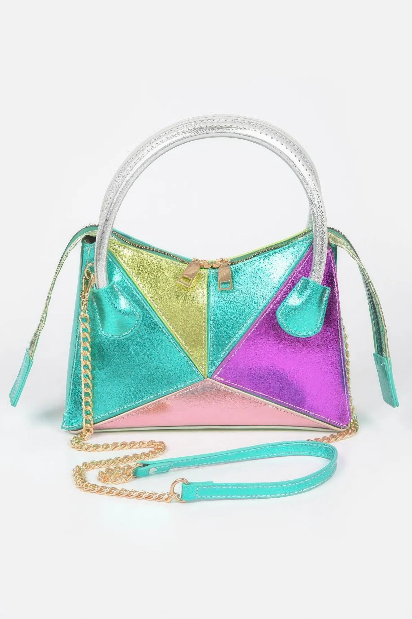 Metallic Multi Color Top Handle Bag sold by Unique Kulture product image thumbnail 4