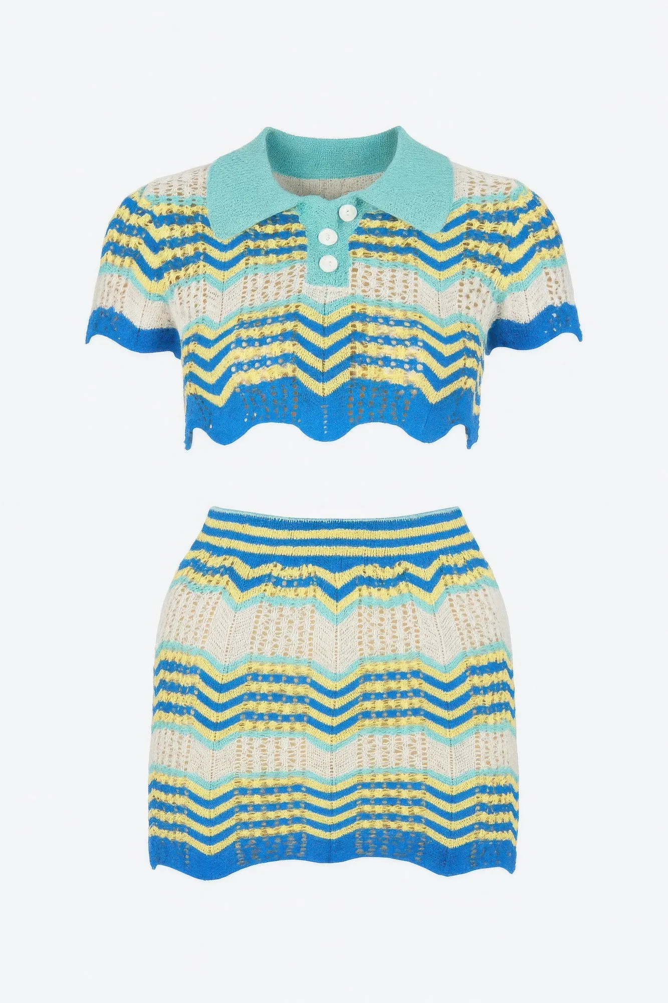 Zig Zag Crochet Two Piece Set sold by Unique Kulture product image thumbnail 2