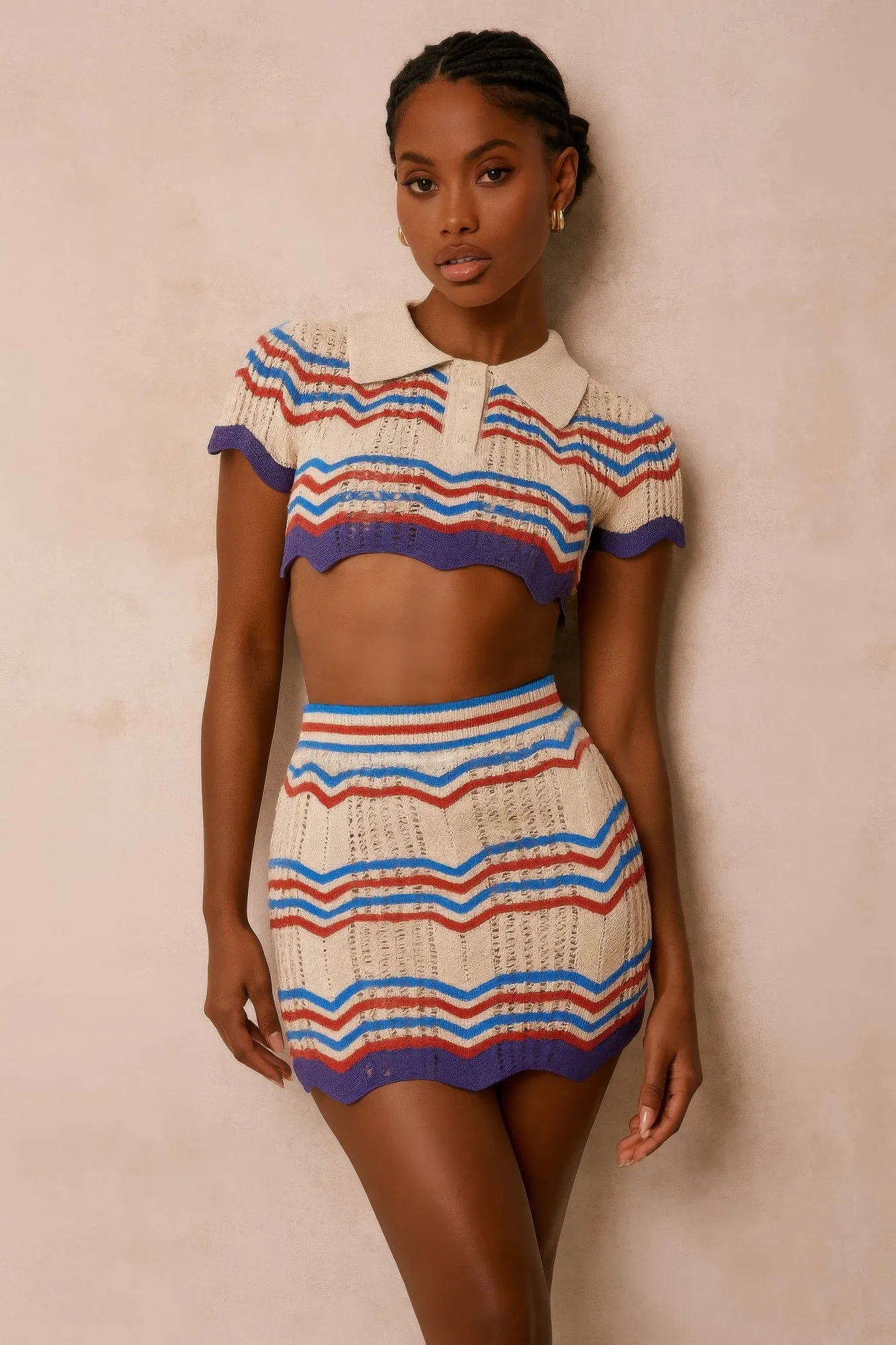 Zig Zag Crochet Two Piece Set sold by Unique Kulture product image thumbnail 4