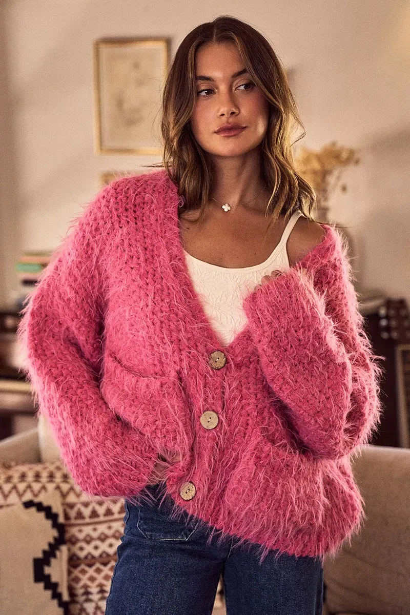SO ME Soft Touch Hairy Loose Fit Cozy Sweater Cardigan sold by Unique Kulture product image thumbnail 5