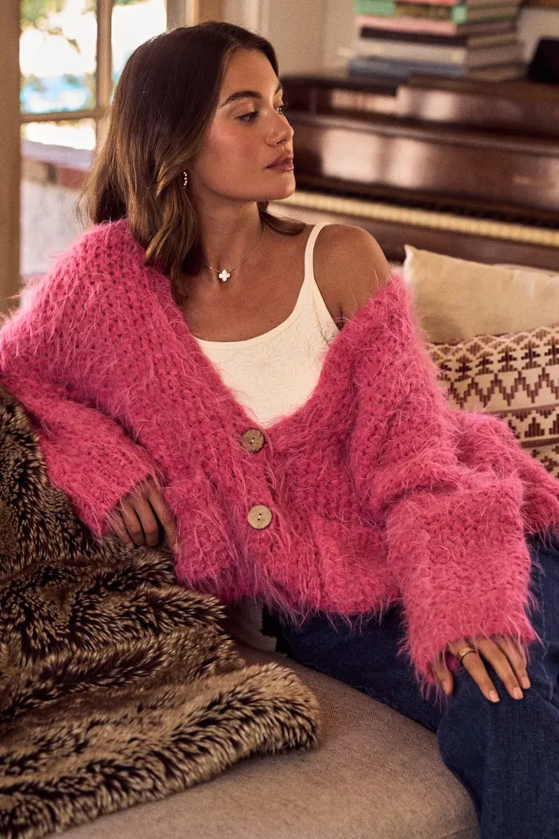 SO ME Soft Touch Hairy Loose Fit Cozy Sweater Cardigan sold by Unique Kulture product image thumbnail 3
