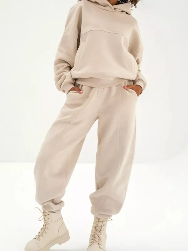 Solid Exposed Seams Hoodie and Joggers Activewear Set made by Unique Kulture