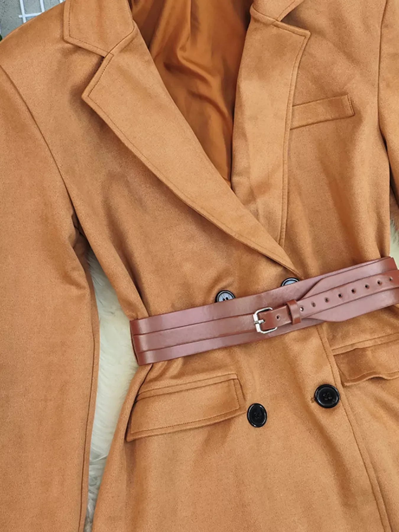 Double-Breasted Lapel Collar Blazer sold by Unique Kulture product image thumbnail 5