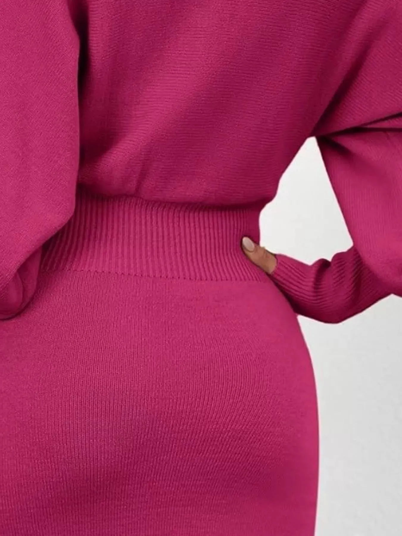 Lantern Sleeve Bodycon Sweater Dress sold by Unique Kulture product image thumbnail 4