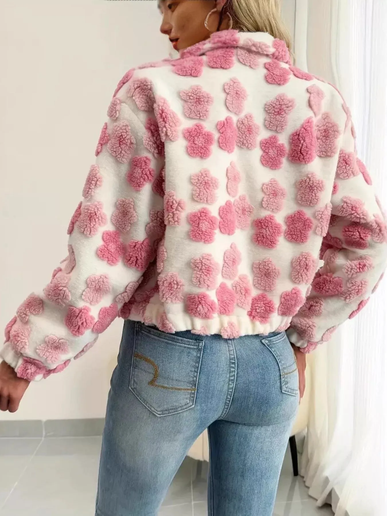 Fuzzy Fleece Zip-Up Jacket sold by Unique Kulture product image thumbnail 4