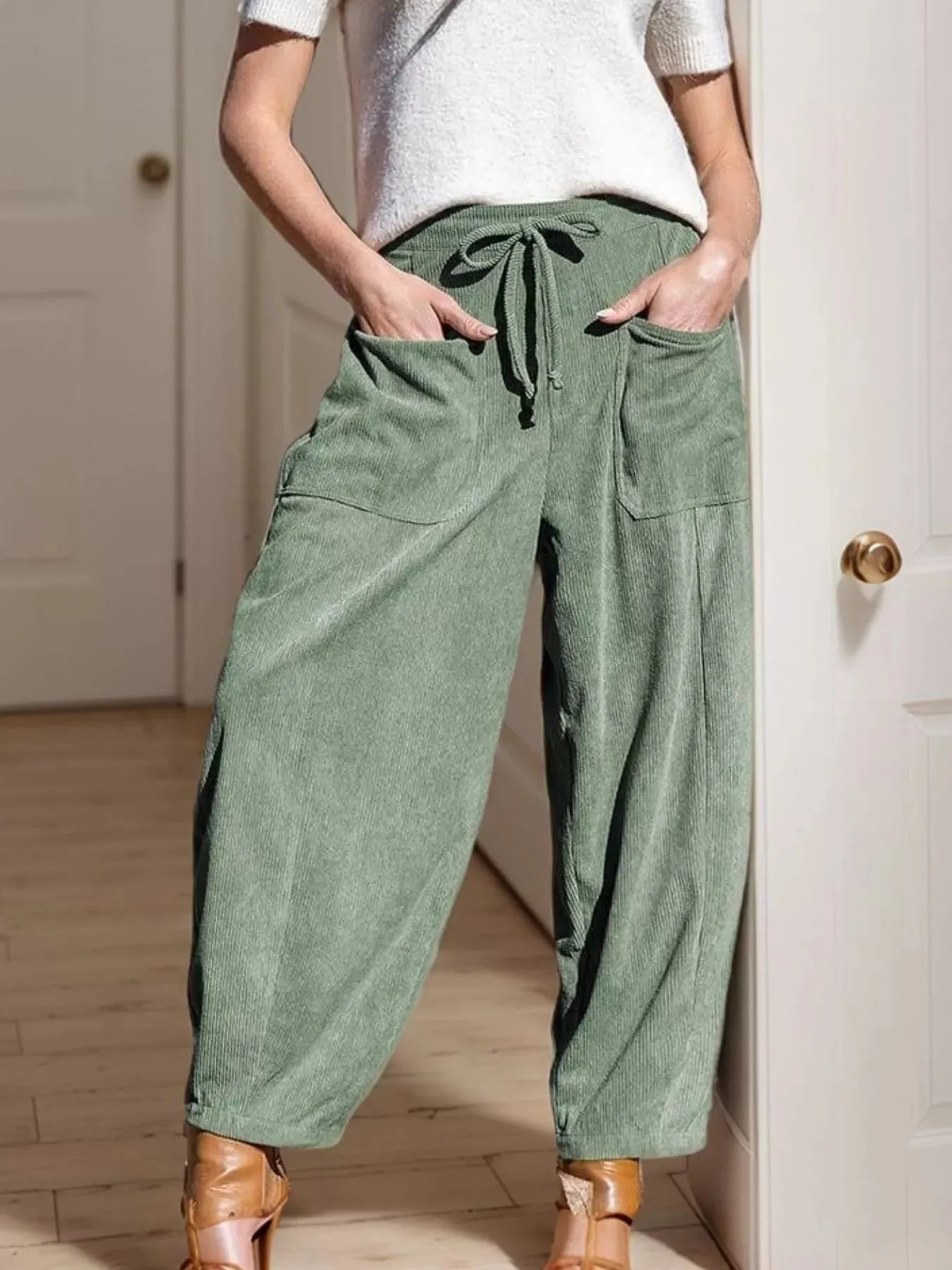 Casual Corduroy Wide Leg Pants with Pockets sold by Unique Kulture product image thumbnail 4