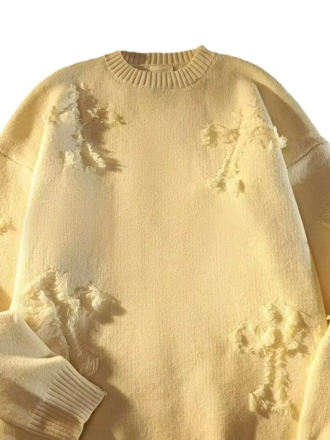 Men's Plus Size Distressed Knit Pullover Sweater sold by Unique Kulture product image thumbnail 4