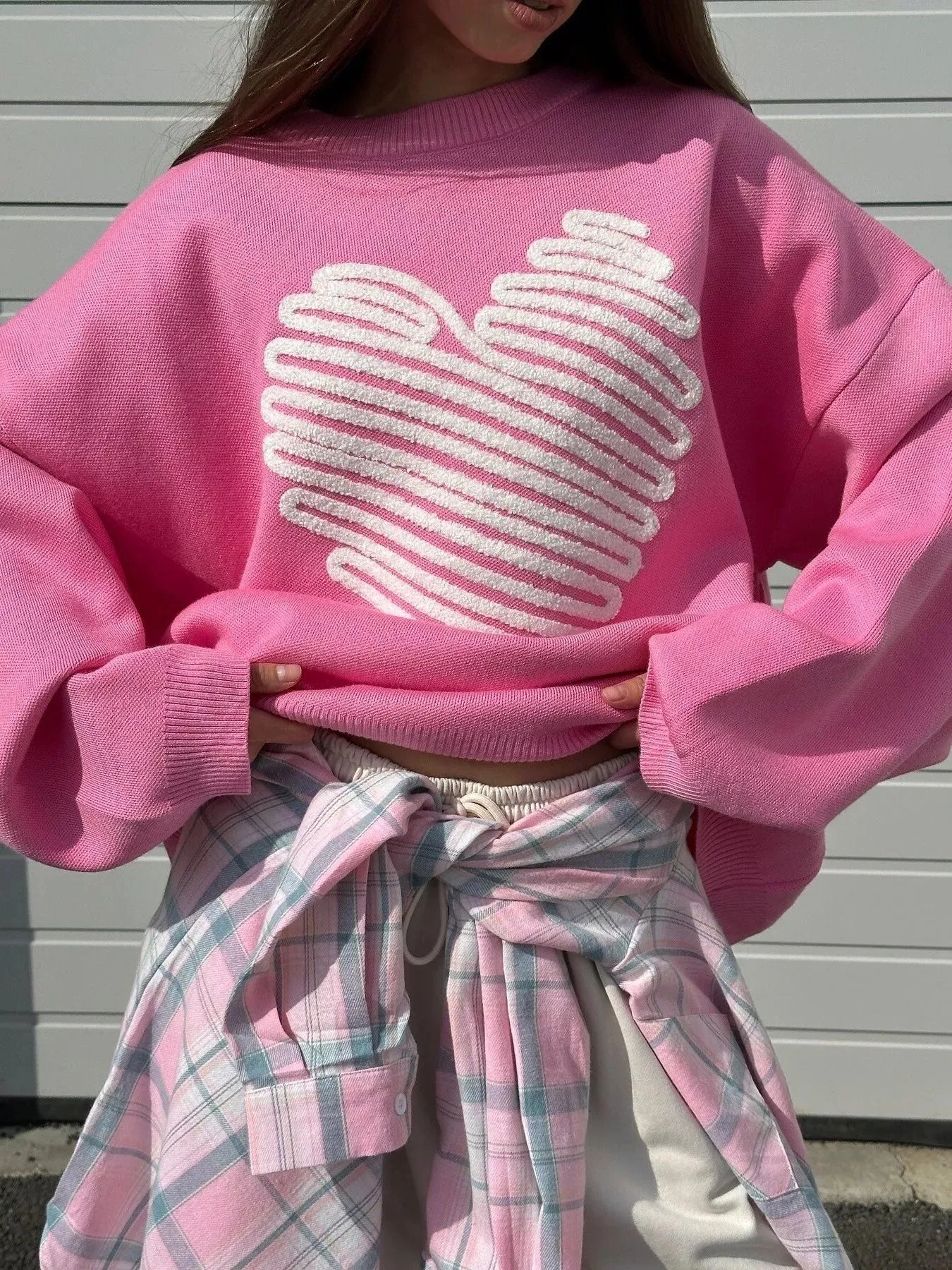 Heart Round Neck Oversized Sweater sold by Unique Kulture