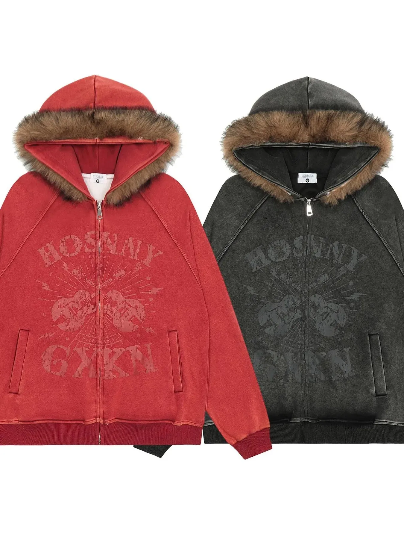 Men's Zip-Up Hoodie with Faux Fur Trim sold by Unique Kulture product image thumbnail 5