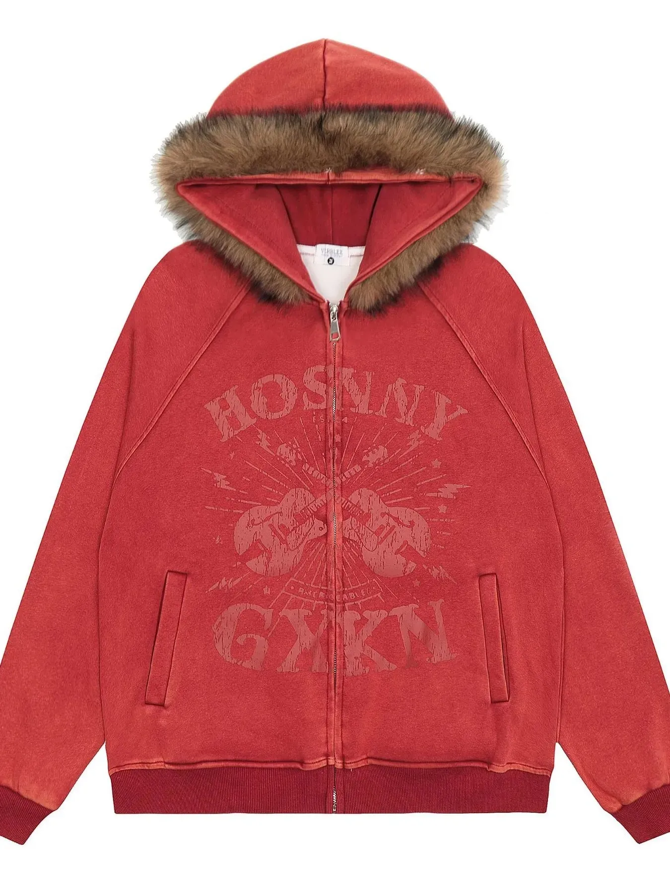 Men's Zip-Up Hoodie with Faux Fur Trim sold by Unique Kulture product image thumbnail 3