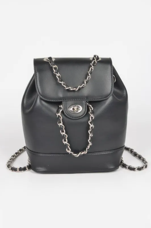 Faux Leather Flap Backpack sold by Unique Kulture