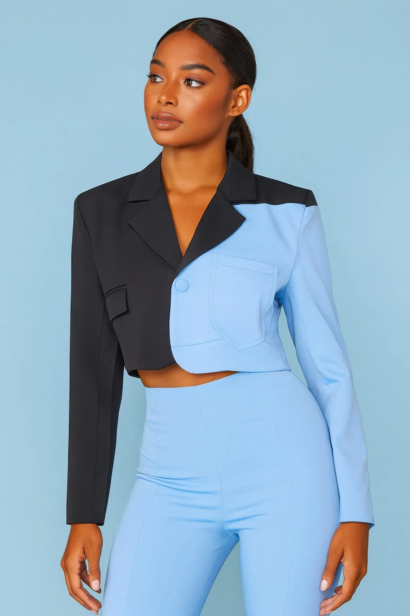 Short Color Block Blazer sold by Unique Kulture product image thumbnail 5