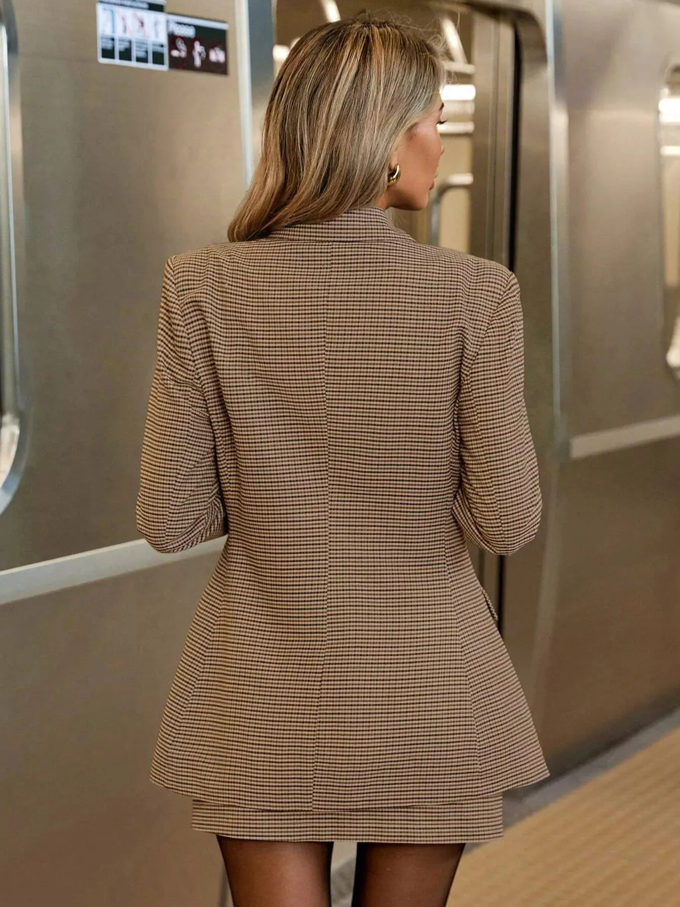 Single-Breasted Plaid Blazer and Skirt Set sold by Unique Kulture product image thumbnail 2