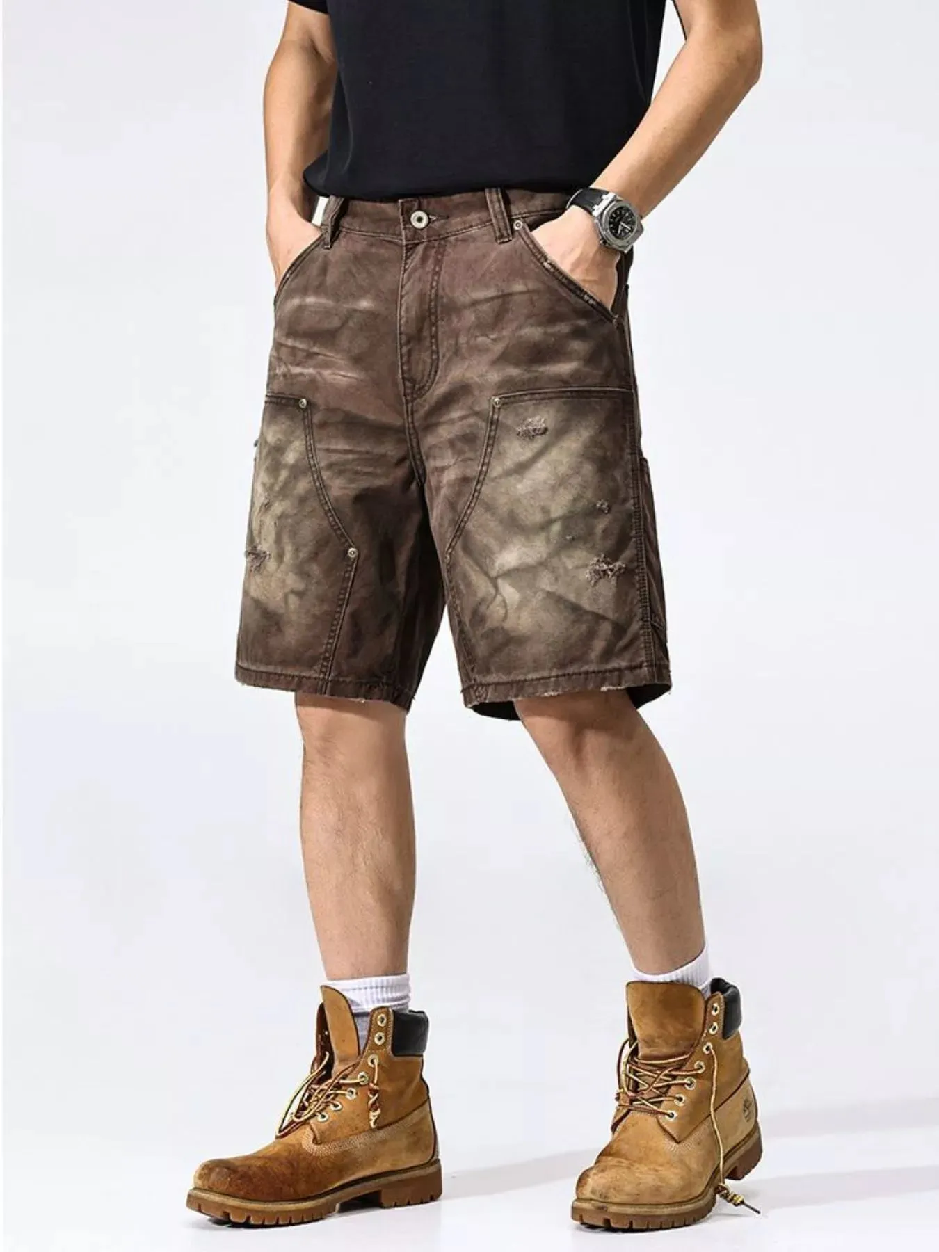 Men's Camouflage Cargo Shorts with Multi-Pocket Design sold by Unique Kulture product image thumbnail 3