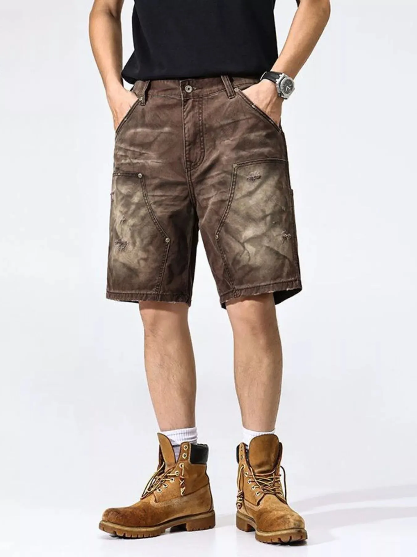 Men's Camouflage Cargo Shorts with Multi-Pocket Design sold by Unique Kulture