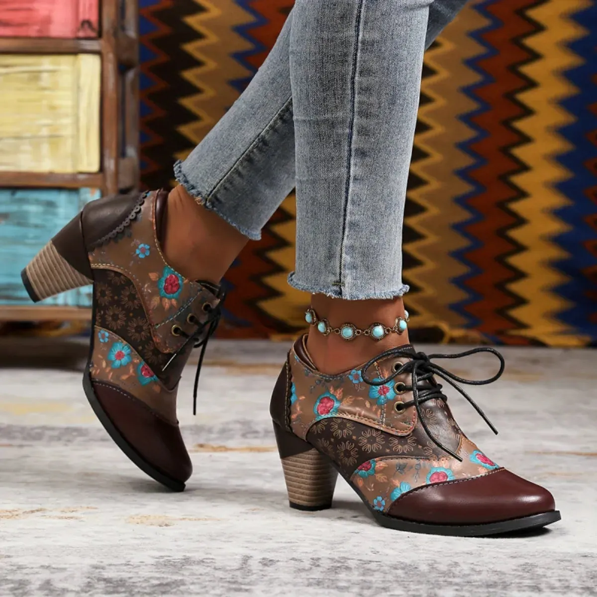 Point Toe Block Heels Ankle Boots sold by Unique Kulture product image thumbnail 3