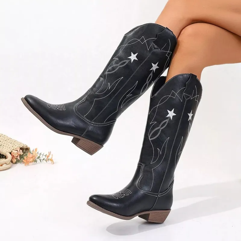 Western Star Embroidered Cowboy Boots sold by Unique Kulture