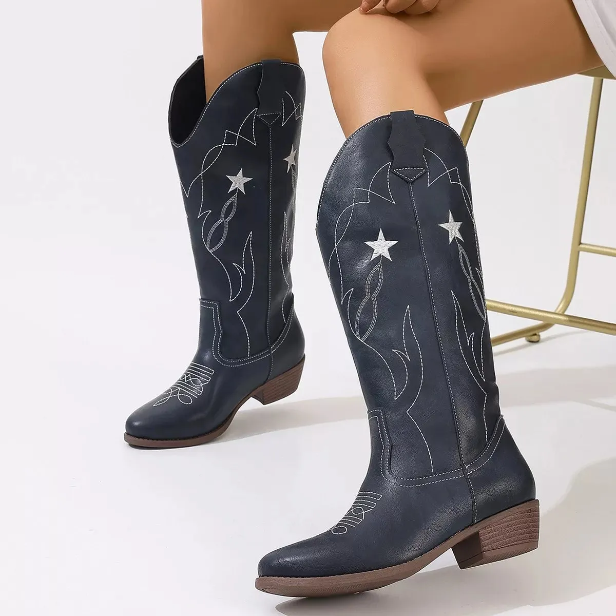 Western Star Embroidered Cowboy Boots sold by Unique Kulture product image thumbnail 5