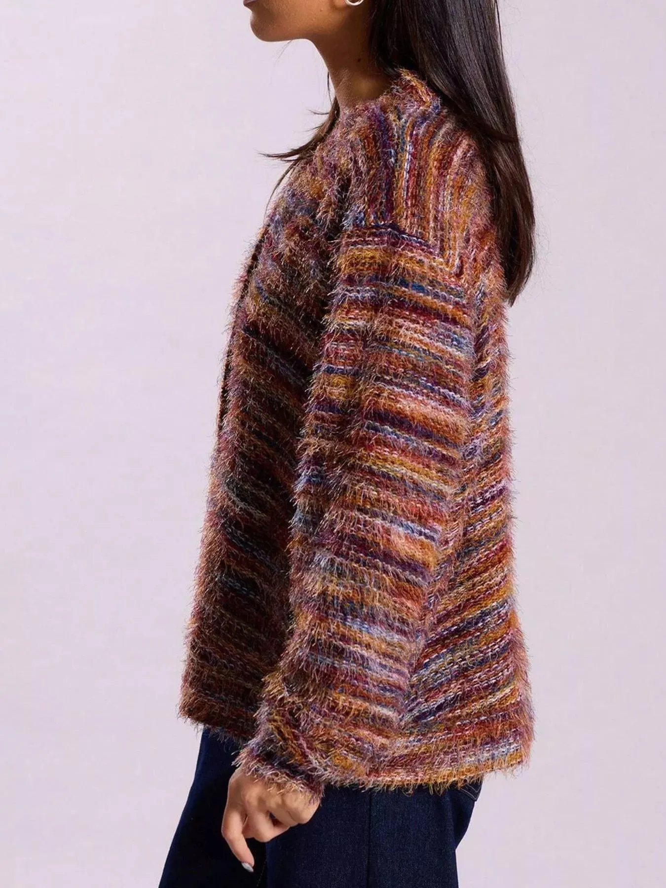 Chunky Knit V-Neck Button-Up Cardigan sold by Unique Kulture product image thumbnail 3