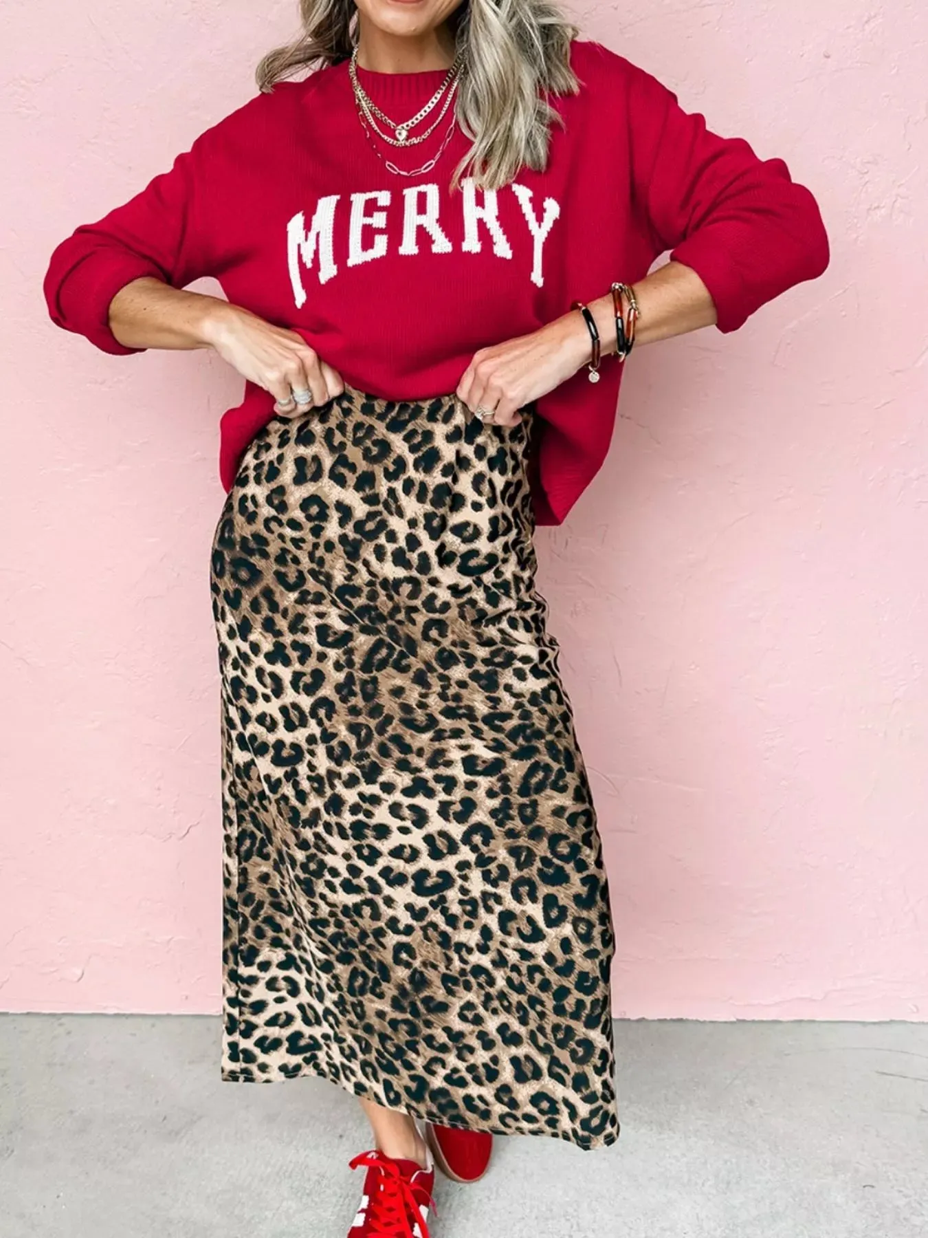 MERRY Letter Pattern Christmas Baggy Sweater sold by Unique Kulture product image thumbnail 4