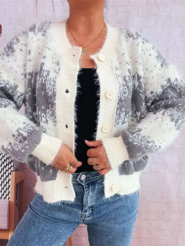 Ribbed Hem Button Up Cardigan made by Trendsi