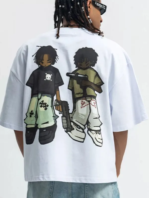 Men's Cartoon Round Neck Half Sleeve T-Shirt sold by Unique Kulture